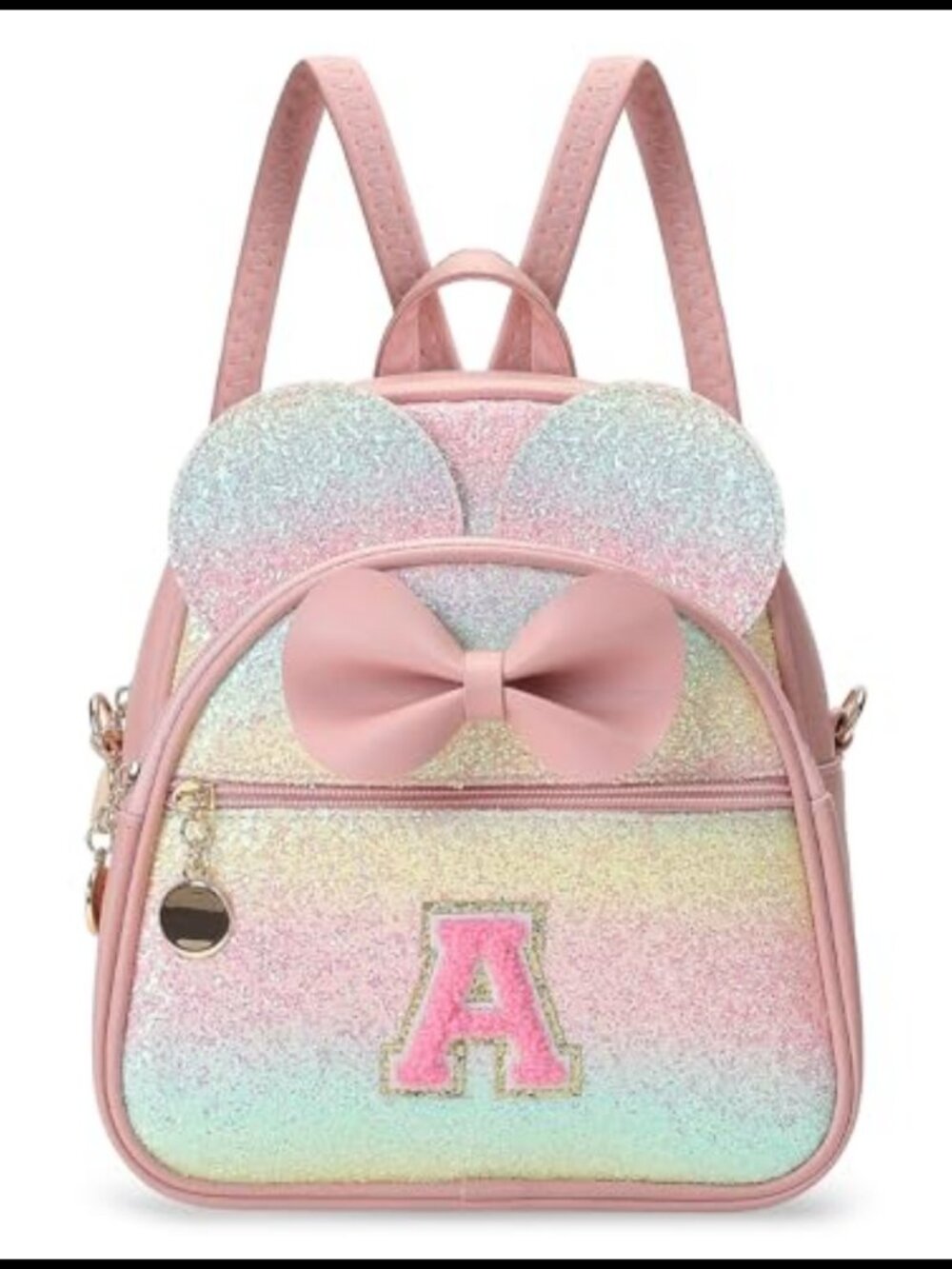 Mini Initial Backpack Purse Faux Leather Girls Toddler Kids